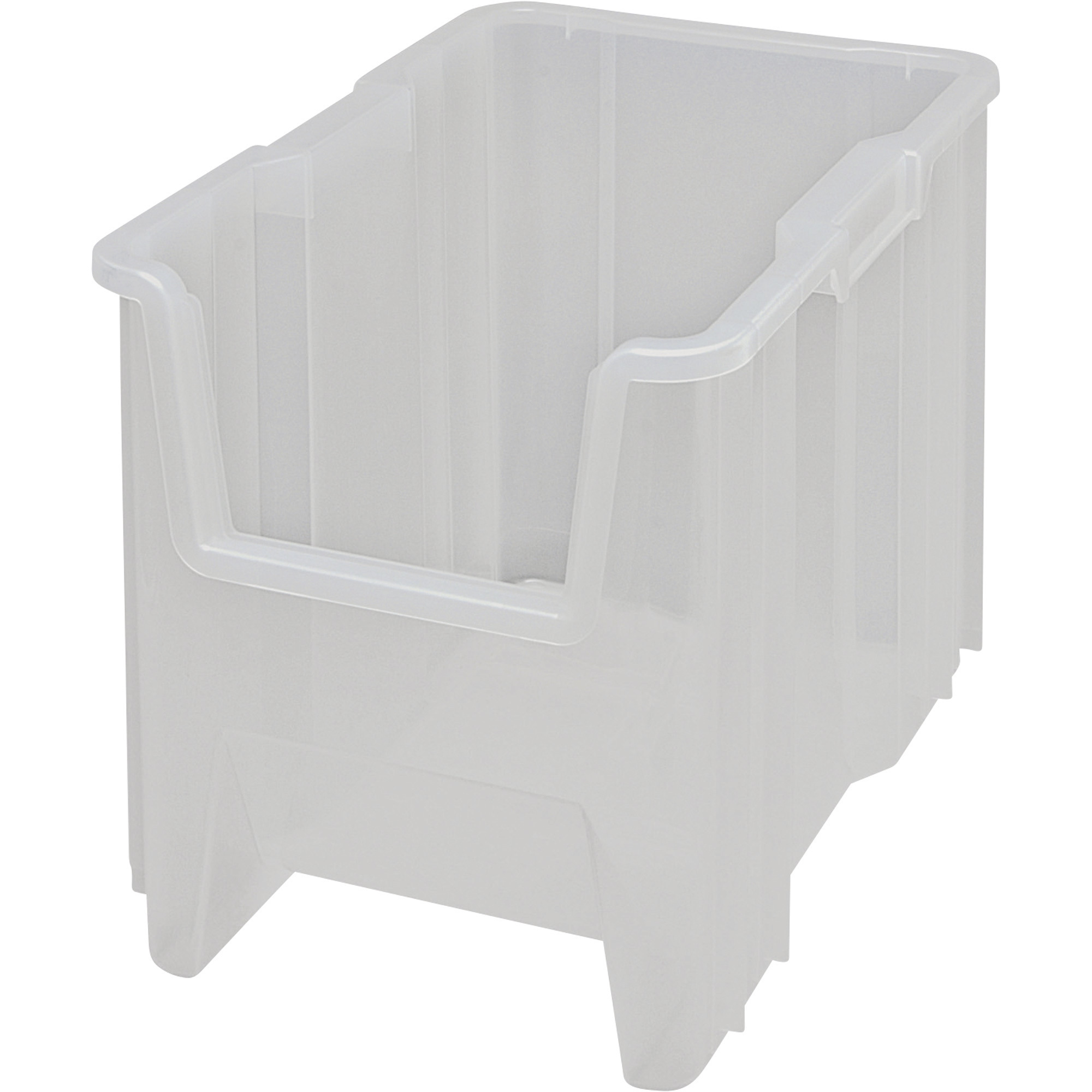 Quantum Storage Clear Hopper Storage Bins, 4 bins: 17 1/2in.L x 10 7/8in.W x 12 1/2in.H ea., Model# QGH600CLCS